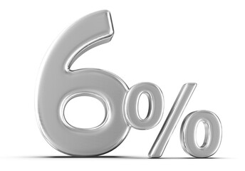 6 Percent Off Sale Gold Number 3D