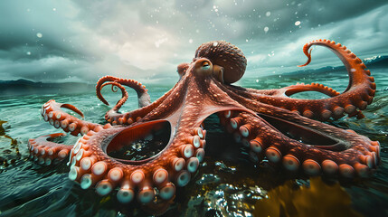 Obraz premium octopus on the beach