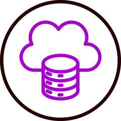 Cloud Data Vector Line Purple Circle black
