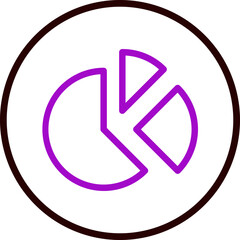 Pie Chart Vector Line Purple Circle black