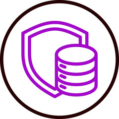 Data Protection Vector Line Purple Circle black