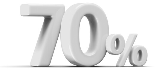 70 Percent Off Sale Silver Number 3D