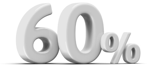 60 Percent Off Sale Silver Number 3D