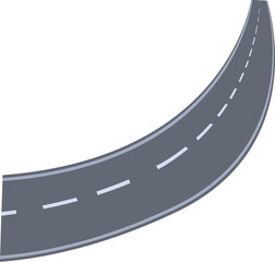 Winding road going upwards through the countryside