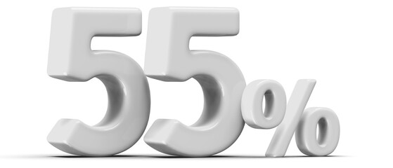 55 Percent Off Sale Silver Number 3D