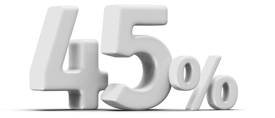 45 Percent Off Sale Silver Number 3D