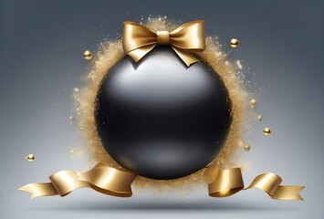 Fototapeta premium New Year greeting card, snow, New Year balls and place for text