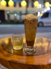 A cupt of caramel macchiato 