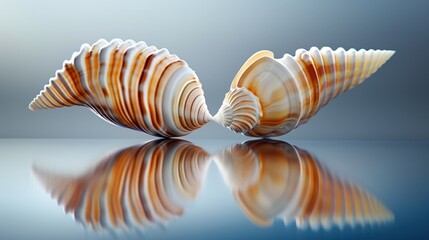 A mirror with seashell designs