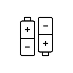 Battery outline icons, minimalist vector illustration ,simple transparent graphic element .Isolated on white background