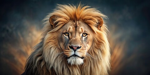 Fototapeta premium Majestic lion with intricate details in its mane and piercing eyes , wildlife, predator, king of the jungle, roar