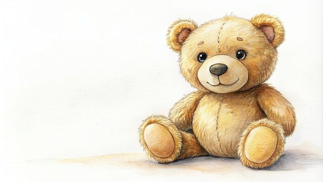 Teddy bear drawing with a playful and young style, teddy bear, pencil , cute, fluffy, stuffed animal, drawing, art