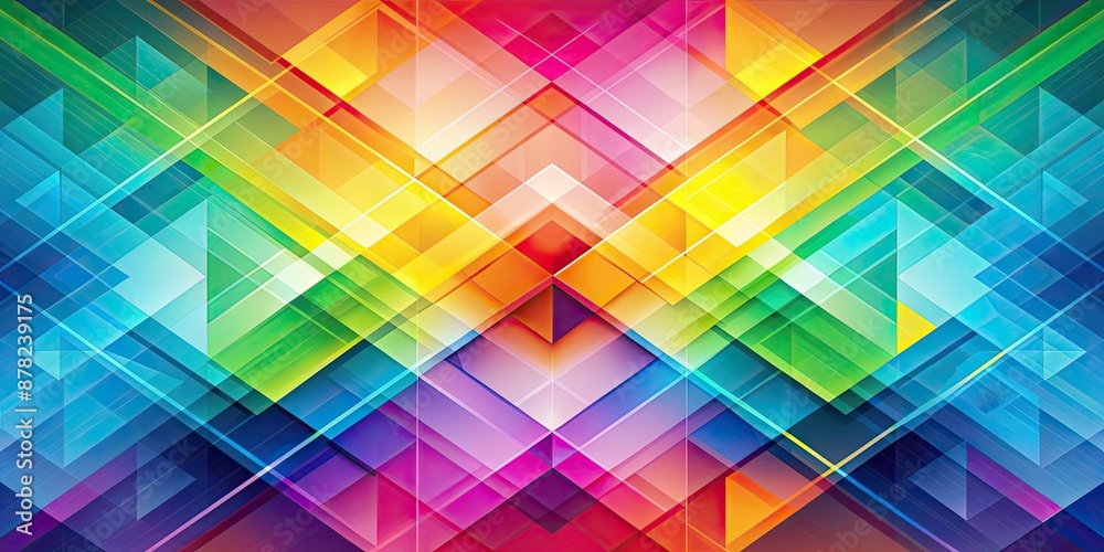 Poster Abstract geometric design with vibrant colors and clean lines, geometric, abstract, design, shape, pattern, colorful