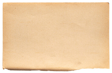 old paper texture background with vintage retro look, transparent png with empty paper sheet as backdrop for text and paper overlay effect