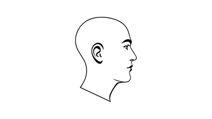 silhouette of a person, simple outline of a person from profile