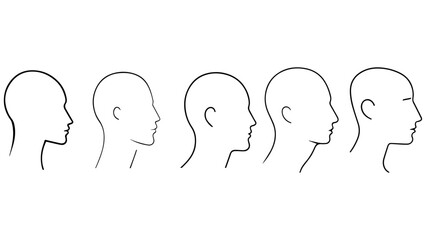 outline of a human head from side, outline of a head, very simple shape of a head from profile in vector, simple head outline in vector