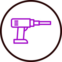 Obraz premium Drilling Machine Vector Line Purple Circle black