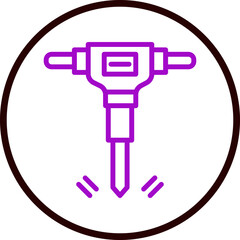 Hydraulic Breaker Vector Line Purple Circle black