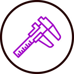 Caliper Vector Line Purple Circle black