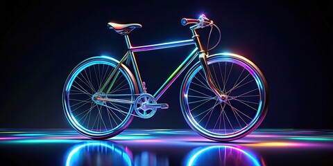 Fototapeta premium Holographic image of futuristic bicycle design on background, bicycle, holographic, futuristic, advanced, technology
