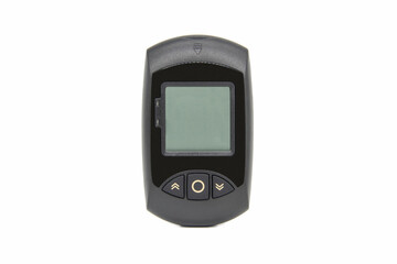 A black blood glucose meter isolated on a white background