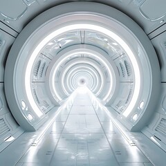 Obraz premium Futuristic Journey Through High-Tech Corridor