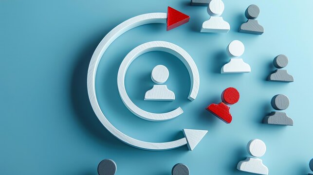 Customer Retention  A loop arrow with a user icon inside