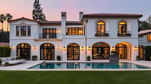A mesmerizing ultra luxury mega mansion, exclusive house. Generative AI