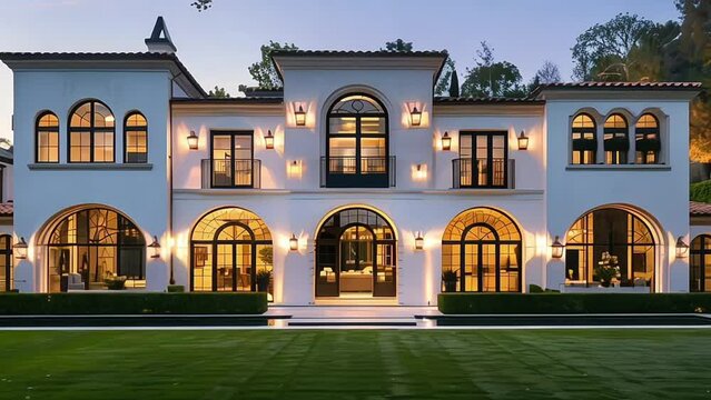 A mesmerizing ultra luxury mega mansion, exclusive house. Generative AI