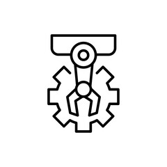 Engineer robot outline icons, minimalist vector illustration ,simple transparent graphic element .Isolated on white background