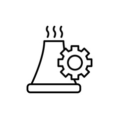 Nuclear engineering outline icons, minimalist vector illustration ,simple transparent graphic element .Isolated on white background