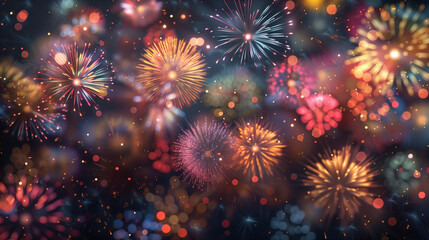 Summer Fireworks Background Wallpaper	