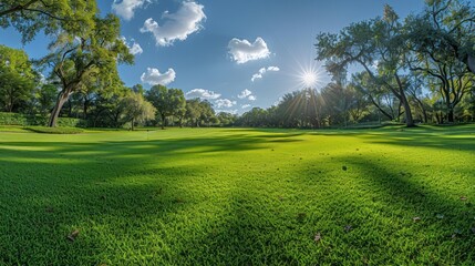 Obraz premium Sun-drenched Green Lawn