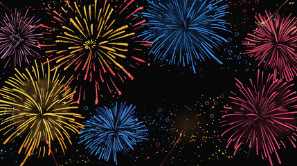 Summer Fireworks Background Wallpaper	