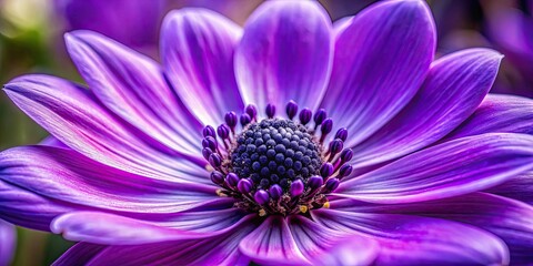 Obraz premium Close up of a purple flower with vibrant petals and delicate stamen, nature, floral, plant, garden, close-up, macro, beauty, vibrant