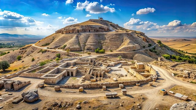 Ancient archaeological site of Karahan Tepe in Sanliurfa, Turkey featuring stone hills, Karahan Tepe, Sanliurfa