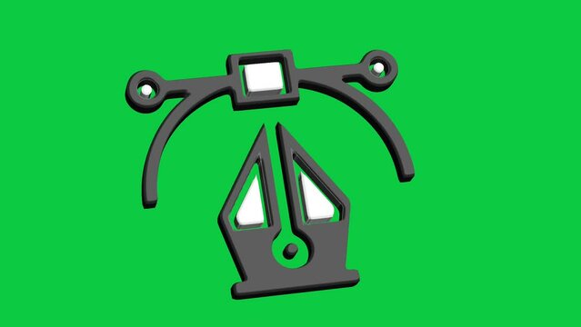 Bezier Curve 3D Icon Animation. Computer Design Symbol