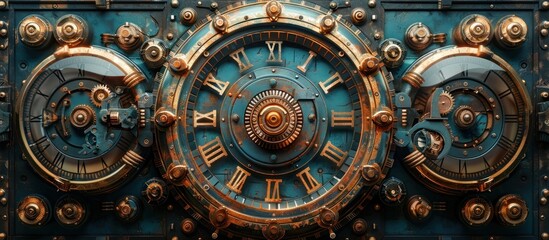 Obraz premium Steampunk Clockwork Mechanism