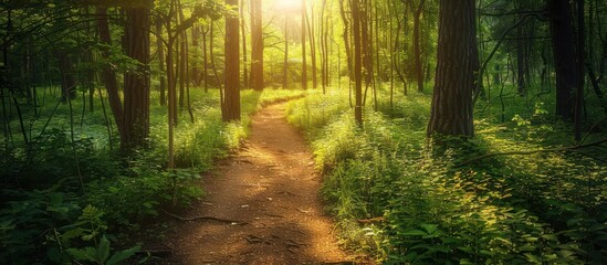 Obraz premium Sunlit Forest Path