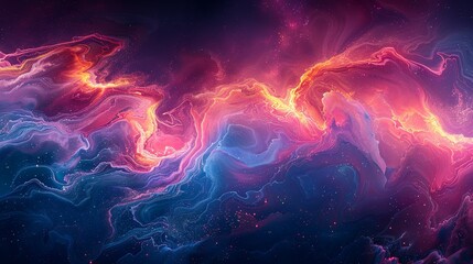 Sci-fi inspired abstract art with futuristic elements and cosmic themes create an imaginative and advanced look ideal for modern and innovative designs Background Illustration, Bright color tones, ,