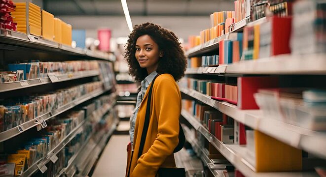 Student in a stationery store.
