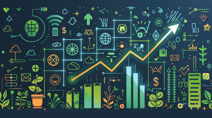 グラフをイメージしたグラフィック