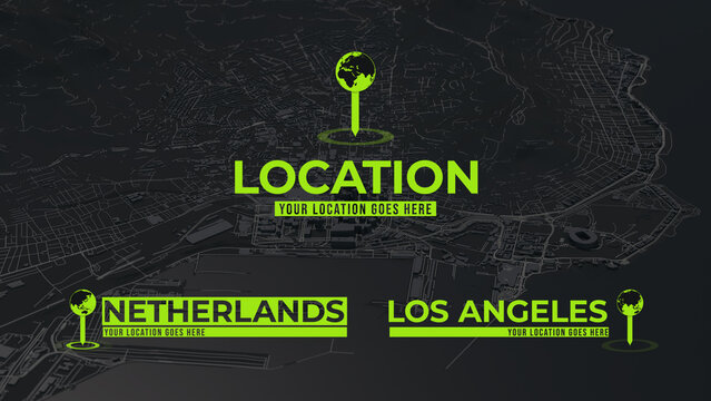 Map Location Titles with World Map Location Pin