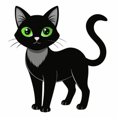 black and white cat vector