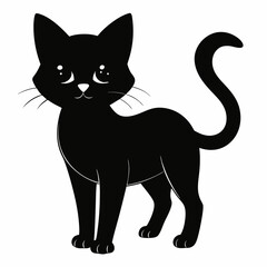 Obraz premium silhouette of a cute black and white cat