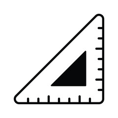Tool for measurement or calculating length, premium icon of ruler, triangular scale vector
