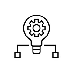 Idea management outline icons, minimalist vector illustration ,simple transparent graphic element .Isolated on white background