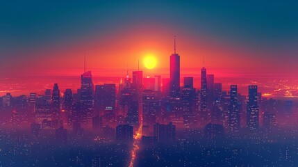 Urban cityscapes with architectural elements and vibrant colors capture the energy of the city perfect for modern and dynamic designs Background Illustration, Bright color tones, , Minimalism,