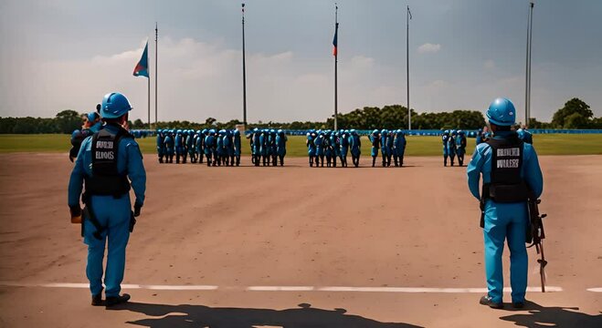 United nations blue helmets.