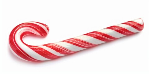 Obraz premium Red and White Candy Cane on White Background